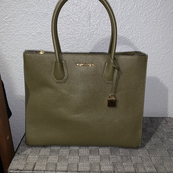 Michael Kors Olive Green Mercer Satchel - Picture 1 of 10